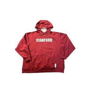 Vintage Nike Center Swoosh Stanford College Chenille Pullover Hoodie Size XL